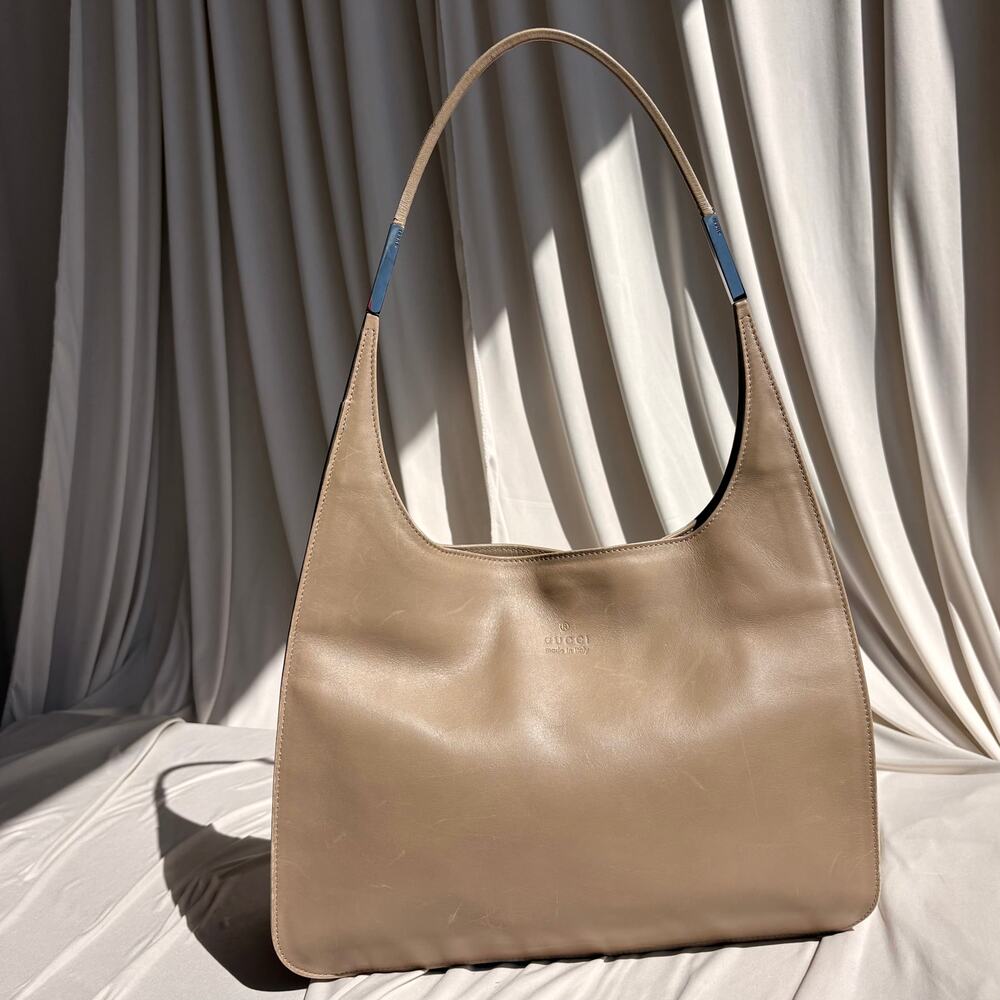 Gucci Tom Ford Era Beige Vitello Leather Shoulder Bag